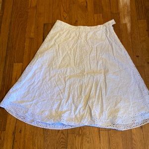 EYELET white A-line Banana Republic skirt